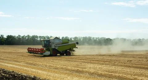 Harvester Machine Working in a Field Stock Photos
