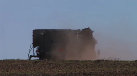 Harvester out of sight Stock Footage 32273404