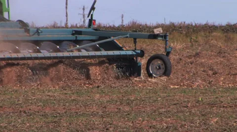 Harvester picks up peanuts from the ground 2 Stock Footage 32287489