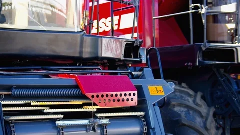 Harvester Preparing for Harvesting in field Video stock 76336541