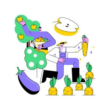 Harvesting abstract concept vector illustration. Stock Illustration