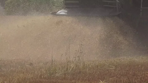 Harvesting and Threshing Machine Stock Footage 115665781