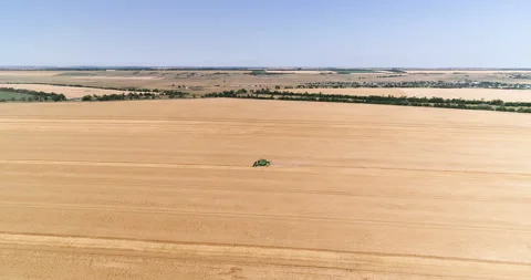 Harvesting by combines 10 Stock Footage 106114630