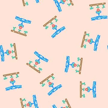 Harvesting drone robot harvests vector seamless pattern Illustrazione stock
