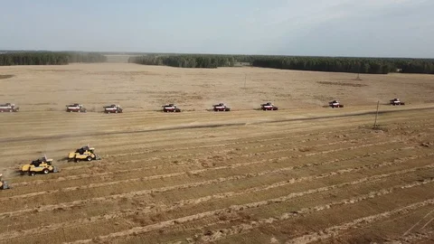 Harvesting on the field Stock Footage 90684675