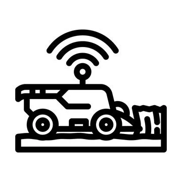 Harvesting machine agri tech line icon vector illustration Stock Illustration