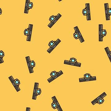 Harvesting machine agri tech vector seamless pattern Illustrazione stock