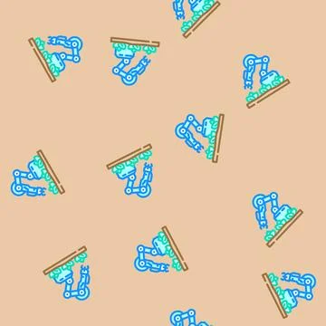 Harvesting robot vector seamless pattern Stock Illustration