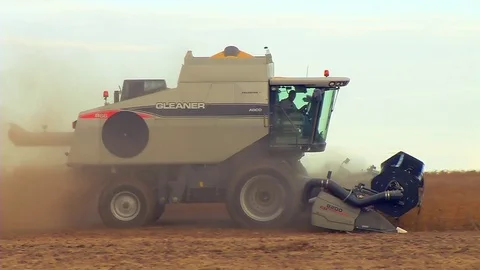 Harvesting Soybeans Stock Footage 80654642