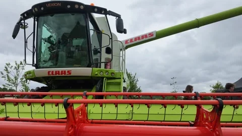 Harvesting technology in action with modern Claas machinery Stock Footage 337773304