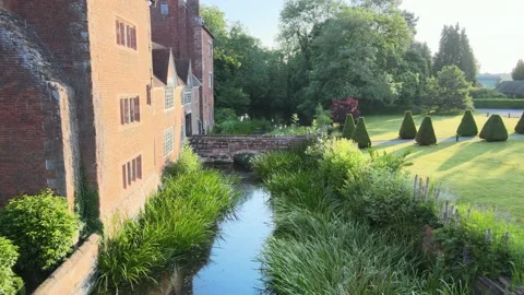 Harvington Hall moat view Stock Footage 157561705