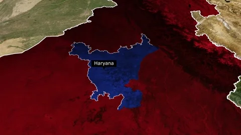 Haryana Map Stock Footage 299708368