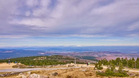 Harz mountain range Brocken. Panoramic view. Time lapse. Stock Footage 119331135