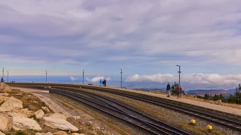 Harz mountain range Brocken. Panoramic view. Time lapse. Stock Footage 119331397