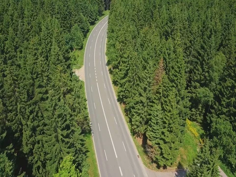 Harz Road from the Drone Stock Footage 77550514