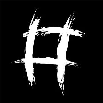 The hash on a black background is drawn by hand with a brush. 库存插图
