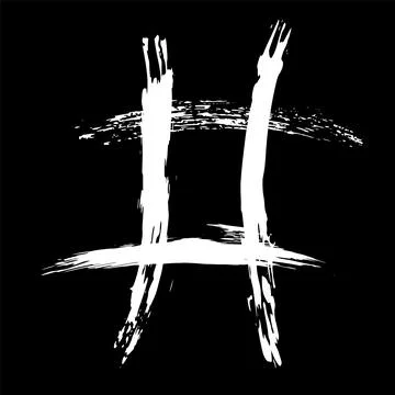 The hash on a black background is drawn by hand with a brush. Stock Illustration