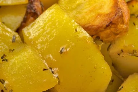 Hash browns, close-up, in a dish Foto stock