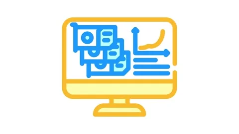 Hash rate cryptocurrency mining color icon animation Stock Footage 327261128