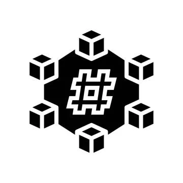 Hash rate cryptocurrency mining glyph icon vector illustration Illustrazione stock