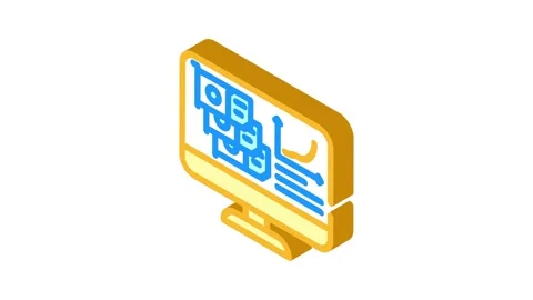 Hash rate cryptocurrency mining isometric icon animation Stock Footage 327282431