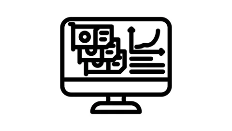 Hash rate cryptocurrency mining line icon animation Stock Footage 326753227