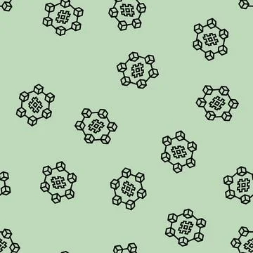 Hash rate cryptocurrency mining line seamless pattern Illustrazione stock