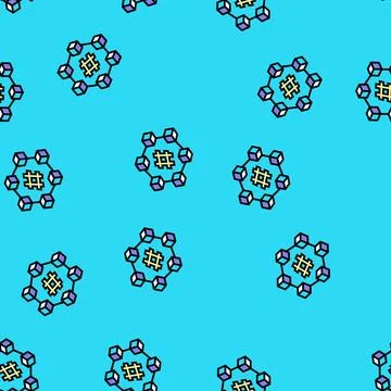 Hash rate cryptocurrency mining vector seamless pattern イラスト素材