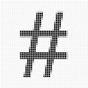 The hash. Simple geometric pattern of black squares in hash Illustrazione stock