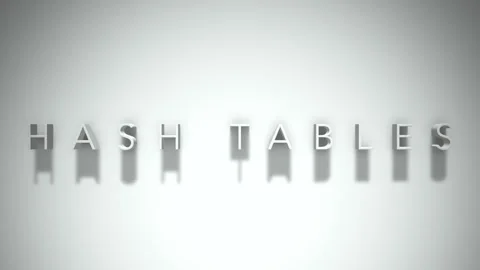 Hash tables 3D title animation with shadows on a white background Stock-Footage 297010784