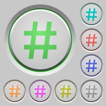 Hash tag push buttons Stock-Illustration