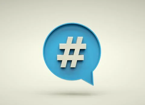 Hash tag symbol with speech bubble. Element for social media networks. イラスト素材