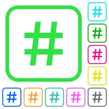 Hash tag vivid colored flat icons icons Stock-Illustration