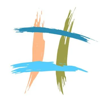 The hash on a white background is drawn by hand with a brush. Stock Illustration