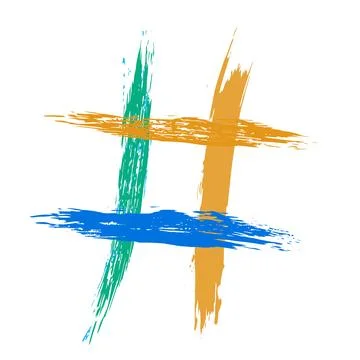 The hash on a white background is drawn by hand with a brush. Stock Illustration