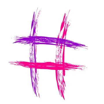 The hash on a white background is drawn by hand with a brush. 库存插图