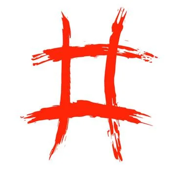 The hash on a white background is drawn by hand with a brush. 스톡 일러스트