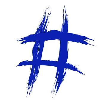 The hash on a white background is drawn by hand with a brush. Stockillustratie