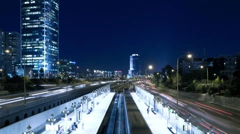 Hashalom Station blue-tilt down Vídeo Stock 49855844