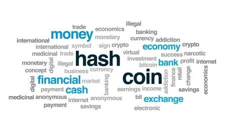 Hashcoin animated word cloud, text desig... | Stock Video | Pond5