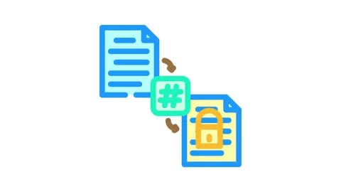 Hashing algorithm color icon animation Stock Footage 327265273