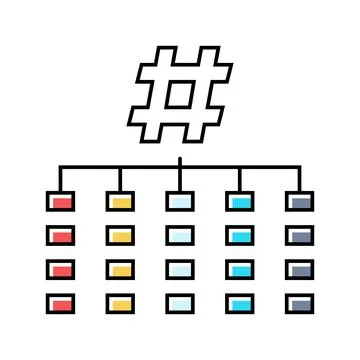 Hashing algorithm color icon vector illustration Stockillustratie