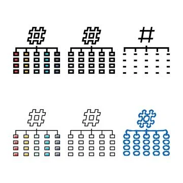 Hashing algorithm color icon vector variety Stock-Illustration