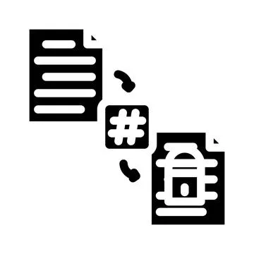 Hashing algorithm glyph icon vector illustration Stock Illustration