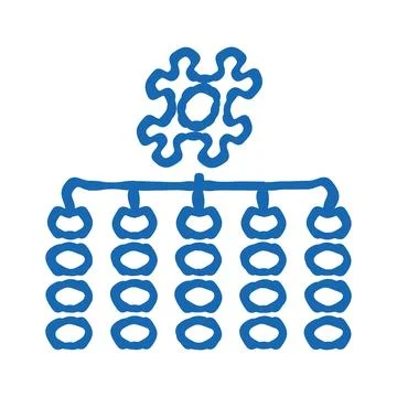 Hashing algorithm icon doodle illustration Illustrazione stock