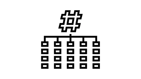 Hashing algorithm line icon animation Stock Footage 326130160