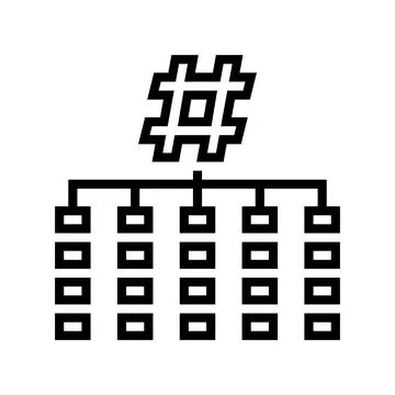 Hashing algorithm line icon vector illustration イラスト素材