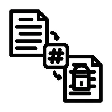 Hashing algorithm line icon vector illustration Illustrazione stock