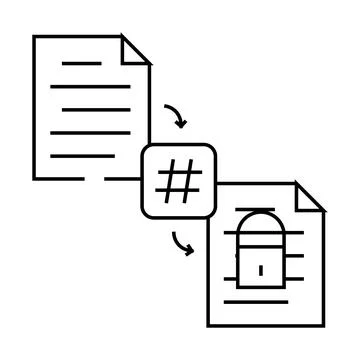 Hashing algorithm line icon vector illustration イラスト素材