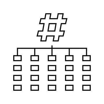 Hashing algorithm line icon vector illustration 库存插图